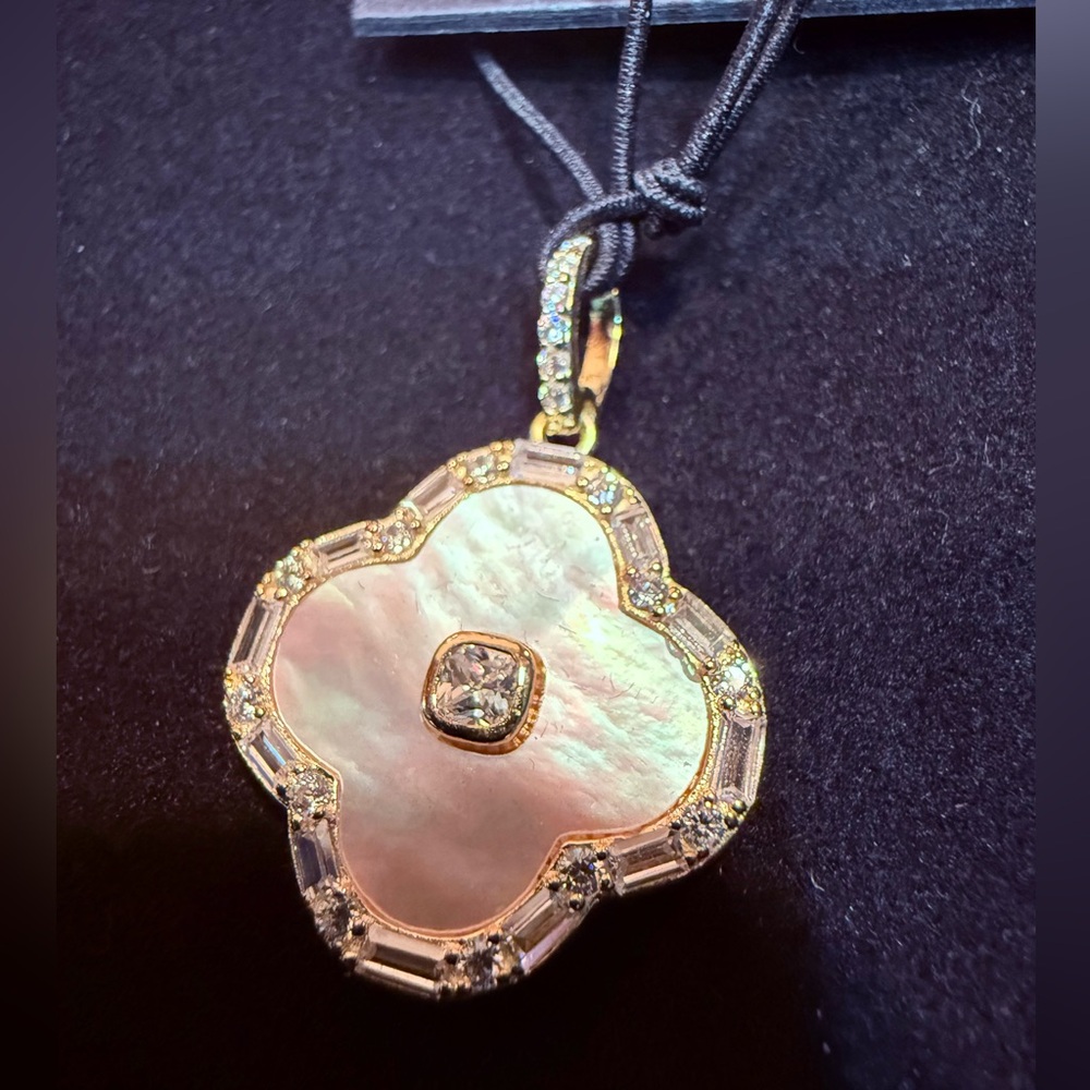 Genuine Mother of Pearl and Sterling Silver Pendant